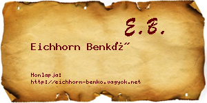 Eichhorn Benkő névjegykártya